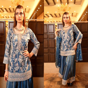 Top And Plazzo  Wih Dupatta