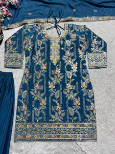 Top And Plazzo  Wih Dupatta