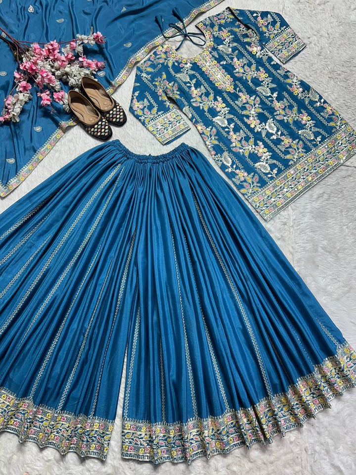 Top And Plazzo  Wih Dupatta