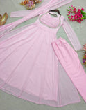 Launching New Design Fox Georgette *(Gwon&Pent&dupatta)* Reddy To Party Wear Look Design
