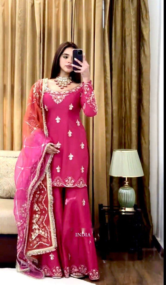 *Launching New Design *(Top&Sarara&dupatta)* Reddy To Wear Look Design