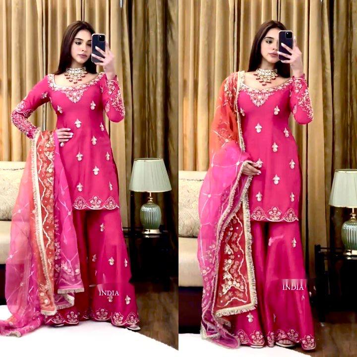 *Launching New Design *(Top&Sarara&dupatta)* Reddy To Wear Look Design