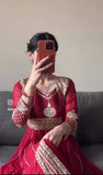 Launching New Đěsigner Party Wear Look Heavy Fox Georgette Gwon Pent & Dupatta Set
