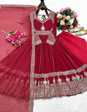 Launching New Đěsigner Party Wear Look Heavy Fox Georgette Gwon Pent & Dupatta Set
