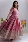 Presenting New Collection Heavy Pure Cinon Silk Gown -Pent  Dupatta Set Fully Stitched Ready To Wear
