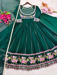 Launching New Đěsigner Tredition Look Heavy Fox Georgette Gwon Pent & Dupatta Set