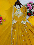 Presenting New Collection Heavy Pure Blooming Georgette Gown -Pent  Dupatta Set Fully Stitched Ready To Wear