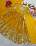 Presenting New Collection Heavy Pure Blooming Georgette Gown -Pent  Dupatta Set Fully Stitched Ready To Wear
