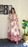 Launching New Đěsigner Navratri Look Heavy Moss Satin Silk Gwon & Dupatta Set*