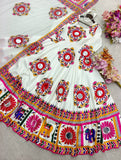 Launching New Đěsigner Navratri Look Heavy Moss Satin Silk Gwon & Dupatta Set*