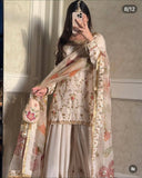 Launching New Đěsigner Party Wear Look Heavy Cinon Silk Top Sarara & Dupatta Set