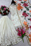 Launching New Đěsigner Party Wear Look Heavy Cinon Silk Top Sarara & Dupatta Set