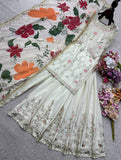 Launching New Đěsigner Party Wear Look Heavy Cinon Silk Top Sarara & Dupatta Set
