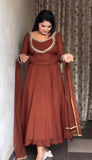 Launching New Đěsigner Party Wear Look Heavy Fox Georgette Gwon Pent & Dupatta Set