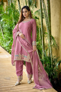 Launching New Đěsigner Party Wear Look Heavy Tebby Orgenza Silk Top Pent & Dupatta Set