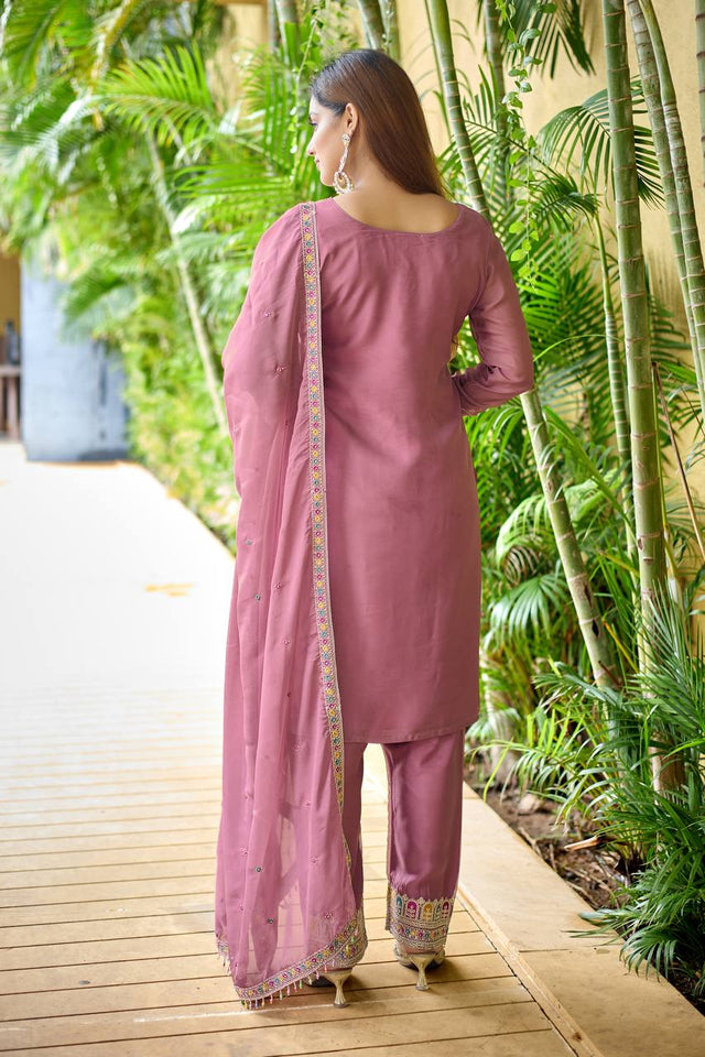 Launching New Đěsigner Party Wear Look Heavy Tebby Orgenza Silk Top Pent & Dupatta Set