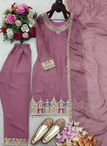 Launching New Đěsigner Party Wear Look Heavy Tebby Orgenza Silk Top Pent & Dupatta Set