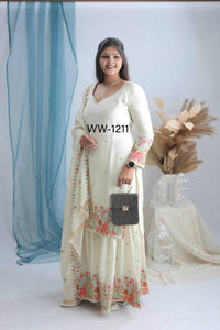 Presenting New WW Real Modling Products Cinon Silk Top-Sarara and Dupatta Set Fully Stitched Ready To Wear