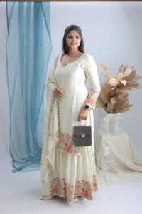 Presenting New WW Real Modling Products Cinon Silk Top-Sarara and Dupatta Set Fully Stitched Ready To Wear