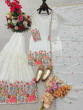 Presenting New WW Real Modling Products Cinon Silk Top-Sarara and Dupatta Set Fully Stitched Ready To Wear