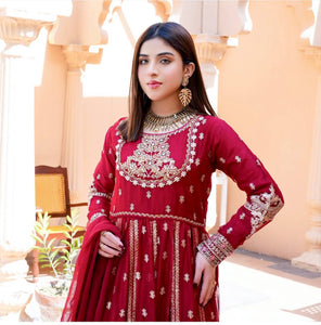 Presenting New Collection Heavy Pure Blooming Georgette Gown -Pent  Dupatta Set Fully Stitched Ready To Wear