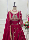 Presenting New Collection Heavy Pure Blooming Georgette Gown -Pent  Dupatta Set Fully Stitched Ready To Wear