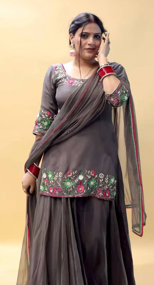 Presenting New Collection Pure Natural Satin Silk Top-Lehenga and Dupatta Set Fully Stitched Ready To Wear 🔥😍🥰*