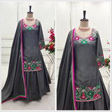 Presenting New Collection Pure Natural Satin Silk Top-Lehenga and Dupatta Set Fully Stitched Ready To Wear 🔥😍🥰*