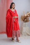Presenting New Collection Heavy Pure Cinon Silk Gown -Pent  Dupatta Set Fully Stitched Ready To Wear