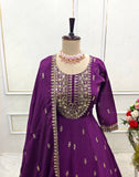 Presenting New Collection Heavy Chinon Silk Gown -Pent  Dupatta Set Fully Stitched Ready To Wear