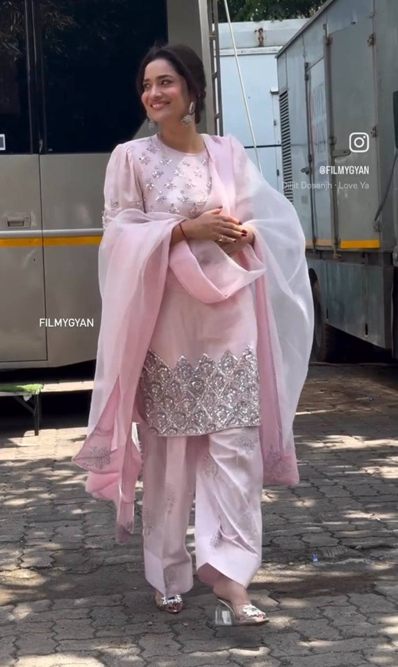 Presenting New Pure Natural Crep Satin Top&Farshi&Dupatta Set Fully Stitched Ready To Wear 🔥😍🥰*