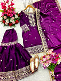 Presenting New Zimmy-Chu Silk Top-Sarara and Dupatta Set Fully Stitched Ready To Wear