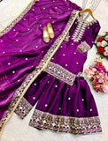 Presenting New Zimmy-Chu Silk Top-Sarara and Dupatta Set Fully Stitched Ready To Wear