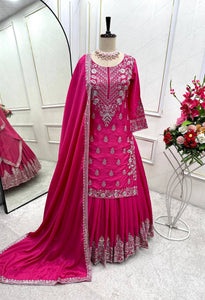 Presenting New Collection Pure Cinon Silk Top-Lehenga and Dupatta Set Fully Stitched Ready To Wear 🔥😍🥰*