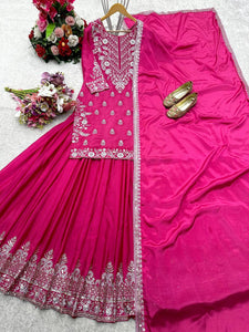 Presenting New Collection Pure Cinon Silk Top-Lehenga and Dupatta Set Fully Stitched Ready To Wear 🔥😍🥰*