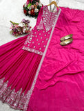 Presenting New Collection Pure Cinon Silk Top-Lehenga and Dupatta Set Fully Stitched Ready To Wear 🔥😍🥰*