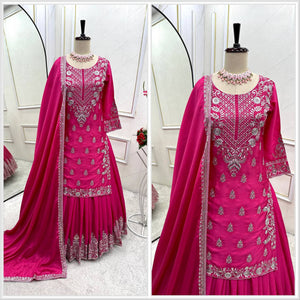 Presenting New Collection Pure Cinon Silk Top-Lehenga and Dupatta Set Fully Stitched Ready To Wear 🔥😍🥰*