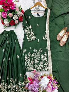 Presenting New Cinon Top-Sarara and Dupatta Set Fully Stitched Ready To Wear