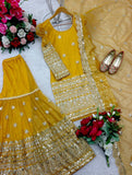 Presenting New Twin Net Top-Sarara and Dupatta Set Fully Stitched Ready To Wear