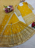 Presenting New Twin Net Top-Sarara and Dupatta Set Fully Stitched Ready To Wear