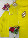 Presenting New Pure Natural Crep Satin Top&Farshi&Dupatta Set Fully Stitched Ready To Wear