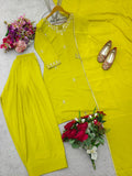 Presenting New Pure Natural Crep Satin Top&Farshi&Dupatta Set Fully Stitched Ready To Wear