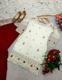 Presenting New Pure Fendy Silk Top-Sarara and Dupatta Set Fully Stitched Ready To Wear