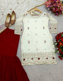 Presenting New Pure Fendy Silk Top-Sarara and Dupatta Set Fully Stitched Ready To Wear