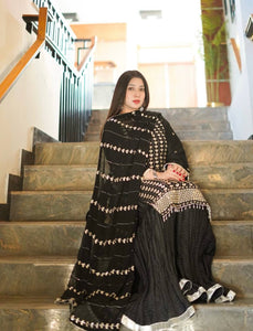 Presenting New Fox Georgette Top-Sarara and Dupatta Set Fully Stitched Ready To Wear