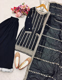 Presenting New Fox Georgette Top-Sarara and Dupatta Set Fully Stitched Ready To Wear