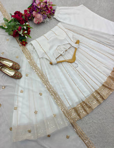 Presenting New Sumer Collection Fox Georgette Gown -Pent  Dupatta Set Fully Stitched Ready To Wear