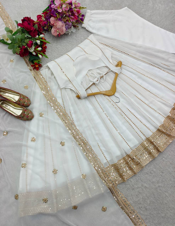 Presenting New Sumer Collection Fox Georgette Gown -Pent  Dupatta Set Fully Stitched Ready To Wear