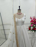 Presenting New Sumer Collection Fox Georgette Gown -Pent  Dupatta Set Fully Stitched Ready To Wear
