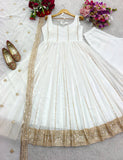 Presenting New Sumer Collection Fox Georgette Gown -Pent  Dupatta Set Fully Stitched Ready To Wear